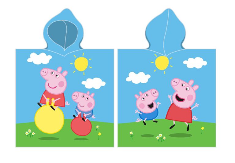 Poncho dla dzieci 50×115 Świnka Peppa Pig ręcznik z kapturem dziecięce Summer